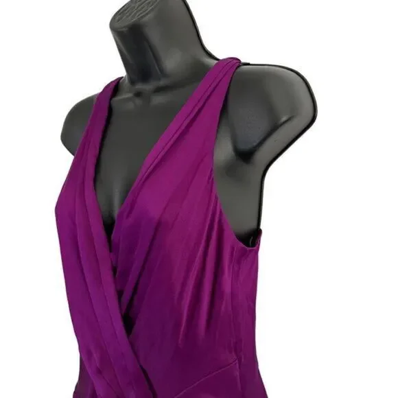 Temperley London 100% Silk Midi Sheath Dress‎ Purple 6 Formal Classic Designer - Picture 6 of 10